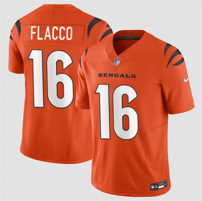 Men's Orange Cincinnati Bengals #16 Joe Flacco 2025 F.U.S.E. Vapor Untouchable Limited Stitched Football Jersey